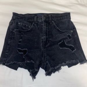 black jean shorts size 0 !